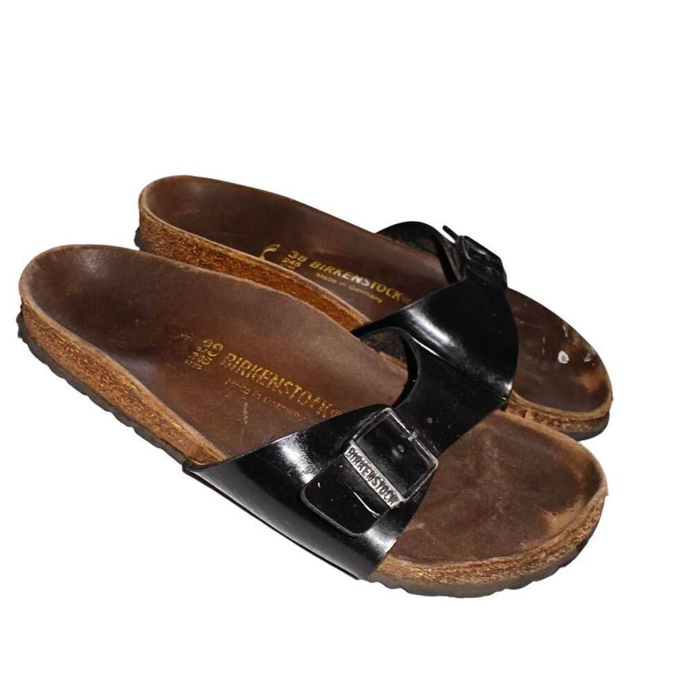 Birkenstock Patent Leather Slip On Sandals - Picture 1 of 12